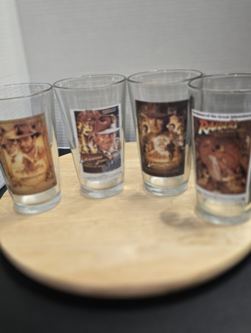 Blockbuster Indiana Jones 2008 Limited Edition 4 Glass Tumbler Set